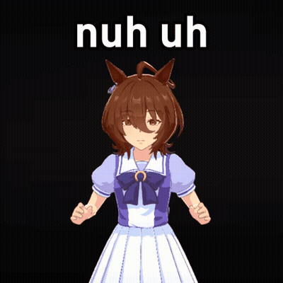 Girl In Blue And White Dress Saying Nuh Uh GIF