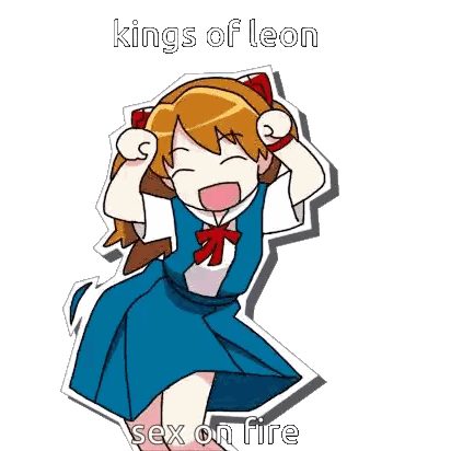 Girl In Blue Dress Covering Head Kings Of Leon Sticker
