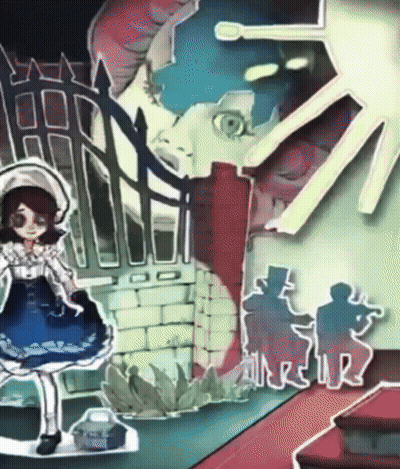 Girl In Blue Dress Cutout By Fence GIF