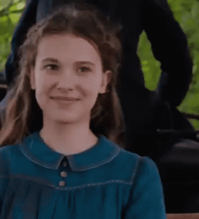 Girl In Blue Dress Smiling Close Up GIF