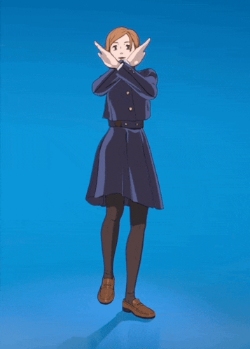 Girl In Blue Dress Standing On One Leg GIF