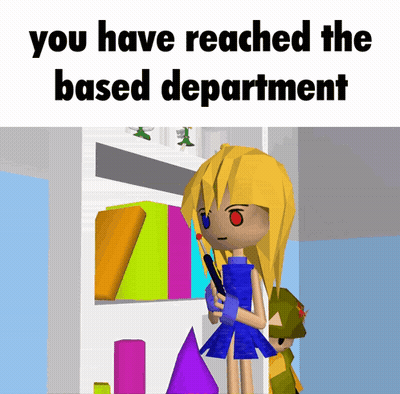 Girl In Blue Dress You Have Reached The Based Department GIF