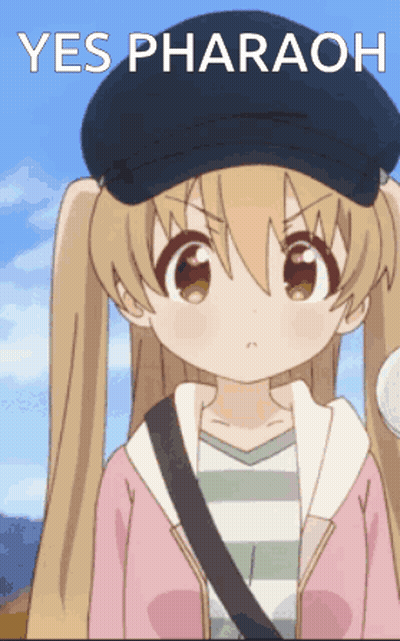 Girl In Blue Hat Saying Yes Pharaoh GIF