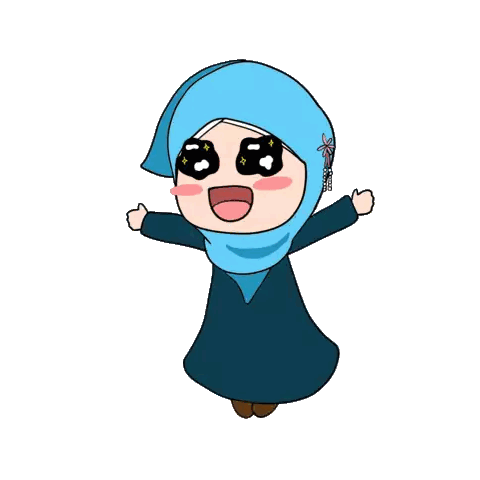 Girl In Blue Hijab Jazaaka Allahu Khairan Sticker
