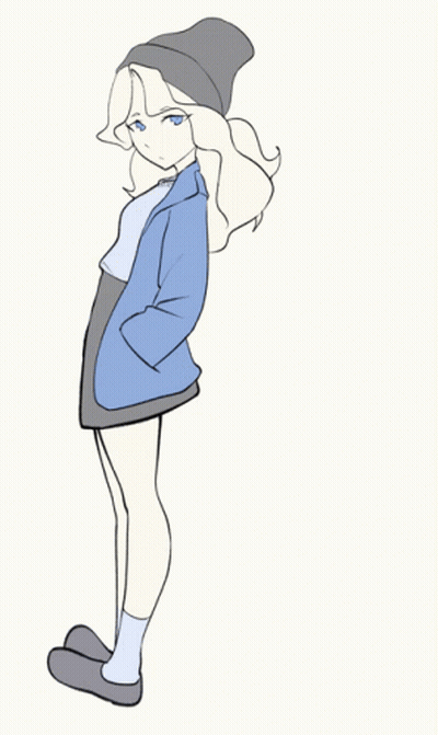 Girl in Blue Jacket and Hat