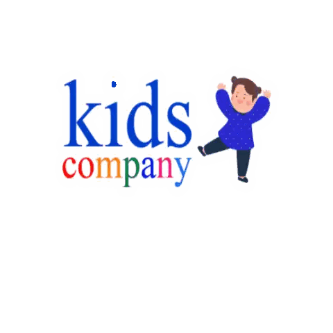 Girl In Blue Jacket Kids Company Logo Sticker