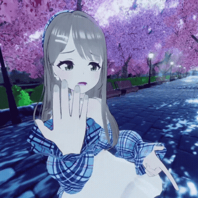 Girl In Blue Plaid Shirt Making Stop Gesture GIF