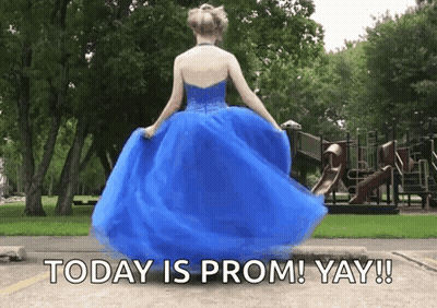 Girl In Blue Prom Dress GIF