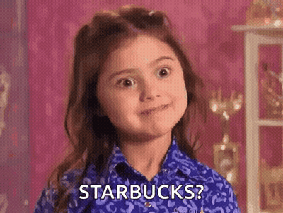 Girl In Blue Shirt Asking Starbucks GIF