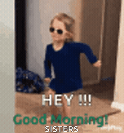 Girl In Blue Shirt Running GIF