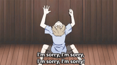 Girl In Blue Shirt Saying I'm Sorry GIF