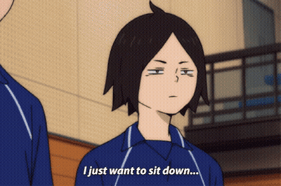 Girl In Blue Shirt Says I Just Want To Sit Down GIF
