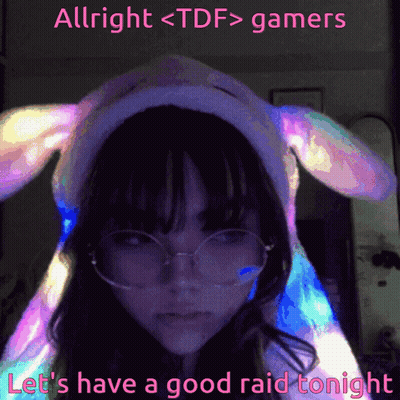 Girl In Bunny Hat And Glasses Says Allright Gamers GIF