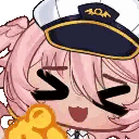 Girl In Captain's Hat Holding Fireball Sticker