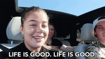 Girl In Car Saying Life Is Good GIF