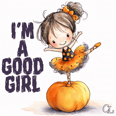 Girl In Cat Costume Holding Candy Bucket Saying Good Girl GIF
