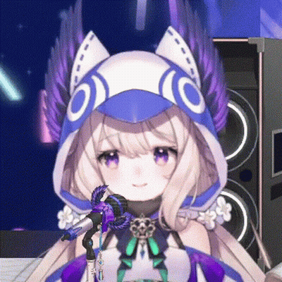 Girl In Cat Costume Holding Microphone In Front Of Speaker GIF