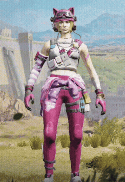 Girl In Cat Costume Standing In Desert GIF