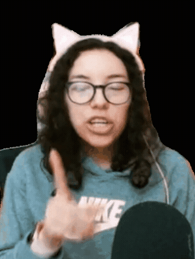 Girl In Cat Ear Headband And Glasses Thumbs Up GIF