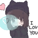 Girl In Cat Hat And Mask Sticker