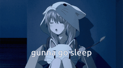 Girl In Cat Hood Saying Gunna Go Sleep GIF