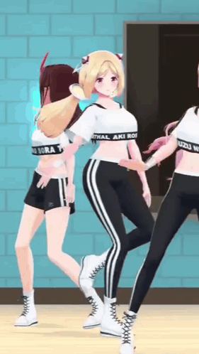 Girl In Crop Top Saying Aki Ro GIF