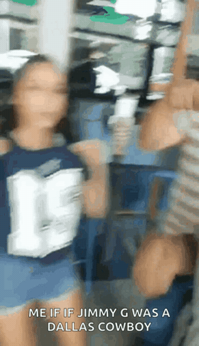 Girl In Dallas Cowboys Jersey Dancing In Crowd GIF