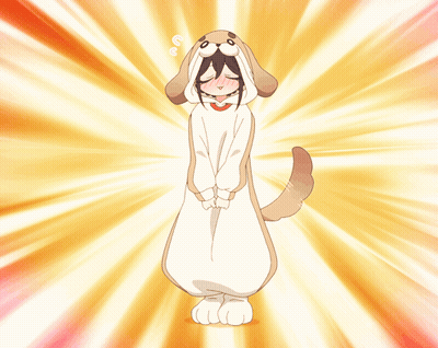 Girl In Dog Costume Standing In Bright Light GIF