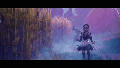 Girl In Dress Standing In Tall Grass GIF
