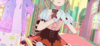 Girl In Dress With Bow On Stage GIF