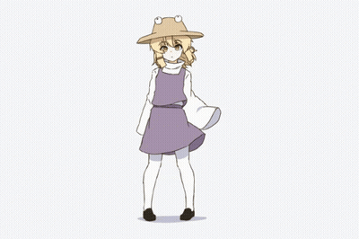 Girl In Frog Hat And Purple Dress GIF