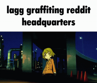 Girl In Front Of Building Lagg Graffiting Reddit Headquarters GIF