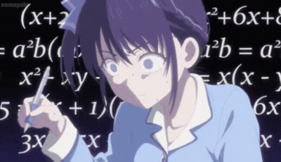 Girl In Front Of Math Equations X+2=a2b GIF