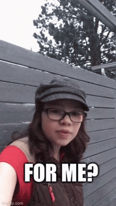 Girl In Glasses And Hat Asking For Me GIF