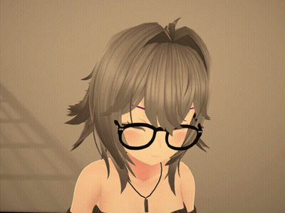 Girl In Glasses And Necklace Smiling GIF