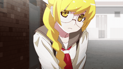 Girl In Glasses And Red Tie In Front Of Brick Building GIF