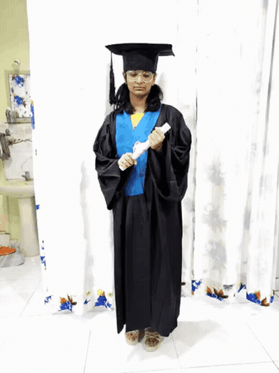 Girl In Graduation Cap And Gown GIF