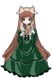 Girl In Green Dress Pixel Art Sticker
