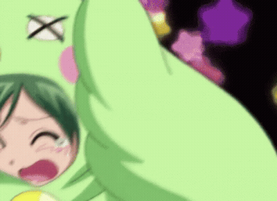 Girl In Green Frog Costume Crying While Flying GIF