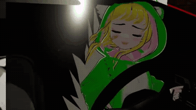 Girl In Green Hoodie Sitting In Car GIF