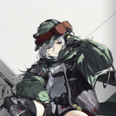Girl in Green Jacket and Hat Holding Sword