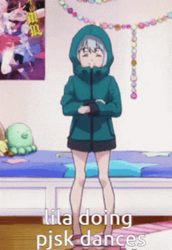 Girl in Green Jacket Doing PJSK Dances