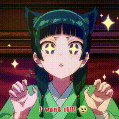 Girl In Green Kimono With Cat Ears Saying I Want It GIF