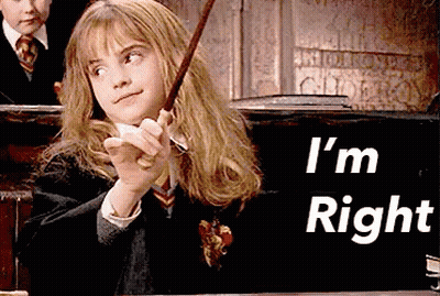 Girl In Harry Potter Costume Holding Wand Says I'm Right GIF