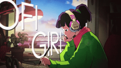 Girl In Headphones Looking Out Window Saying Oh Girl GIF