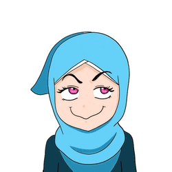 Girl In Hijab Evil Smile GIF