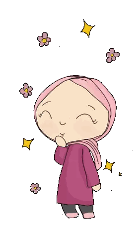 Girl In Hijab With Flowers And Stars Sticker