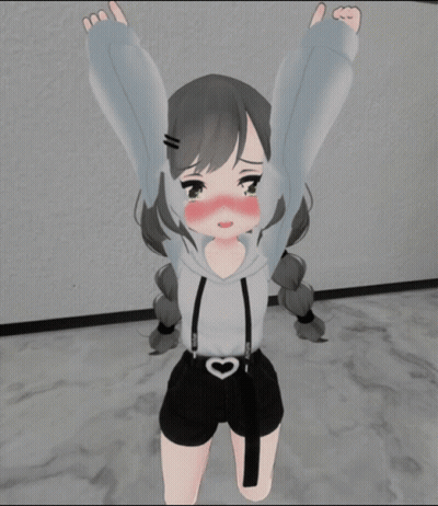 Girl In Hoodie And Shorts With Heart Belt GIF