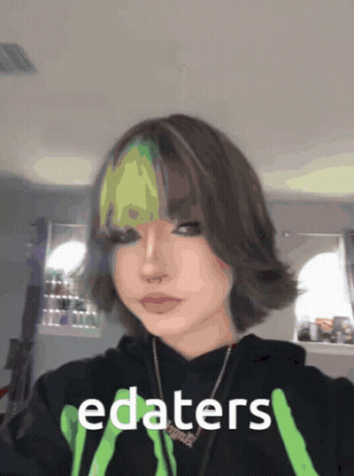 Girl In Hoodie Saying Edaters GIF