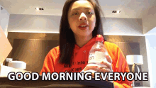 Girl In Kitchen Says Good Morning Everyone GIF